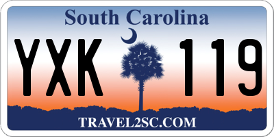 SC license plate YXK119