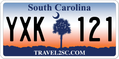SC license plate YXK121