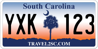 SC license plate YXK123
