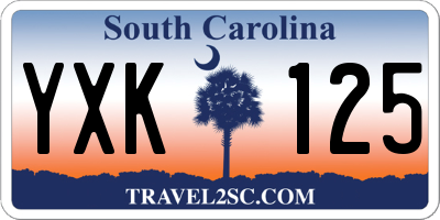 SC license plate YXK125