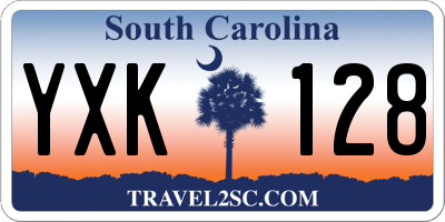 SC license plate YXK128