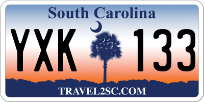 SC license plate YXK133