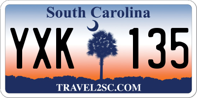 SC license plate YXK135