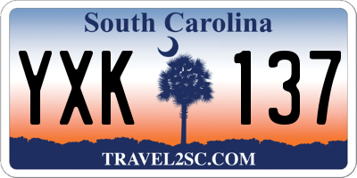 SC license plate YXK137