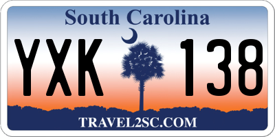 SC license plate YXK138