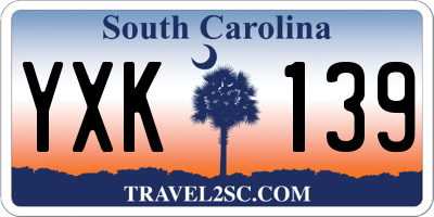 SC license plate YXK139