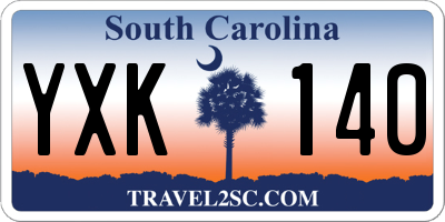 SC license plate YXK140