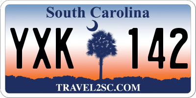 SC license plate YXK142