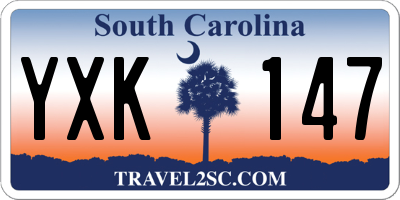SC license plate YXK147