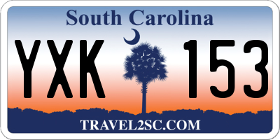 SC license plate YXK153