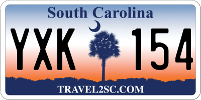 SC license plate YXK154