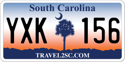 SC license plate YXK156