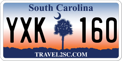 SC license plate YXK160