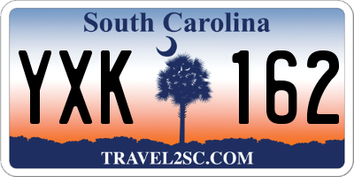 SC license plate YXK162