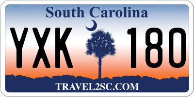 SC license plate YXK180