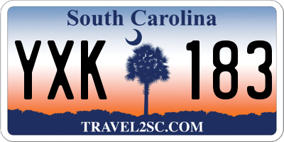SC license plate YXK183