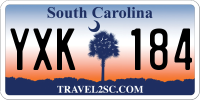 SC license plate YXK184