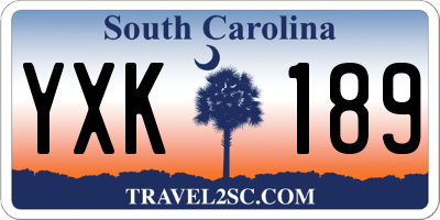 SC license plate YXK189