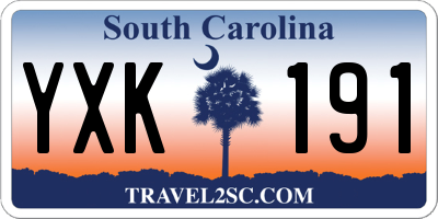 SC license plate YXK191