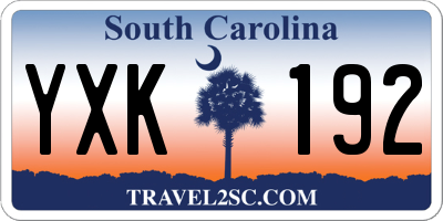 SC license plate YXK192
