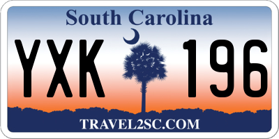 SC license plate YXK196