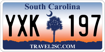 SC license plate YXK197