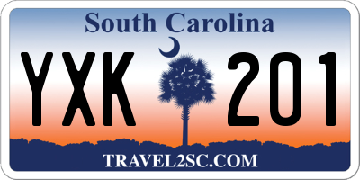 SC license plate YXK201