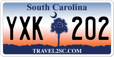 SC license plate YXK202