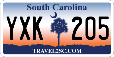 SC license plate YXK205