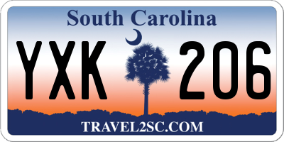 SC license plate YXK206