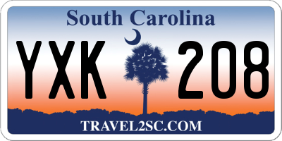 SC license plate YXK208