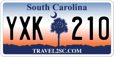 SC license plate YXK210