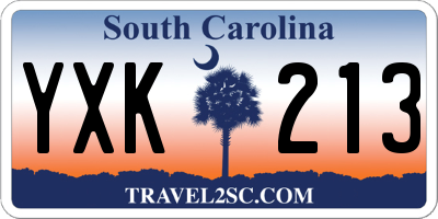 SC license plate YXK213