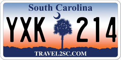 SC license plate YXK214