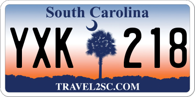 SC license plate YXK218