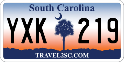 SC license plate YXK219