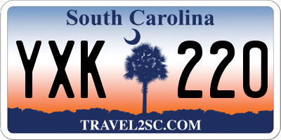 SC license plate YXK220