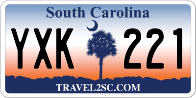 SC license plate YXK221