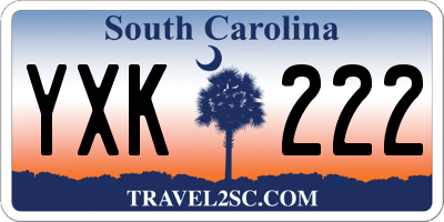 SC license plate YXK222