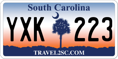 SC license plate YXK223