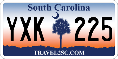 SC license plate YXK225