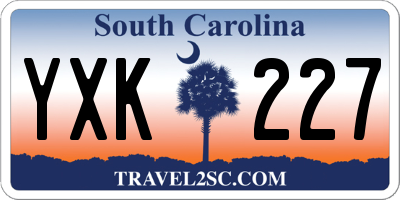 SC license plate YXK227