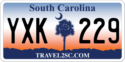 SC license plate YXK229