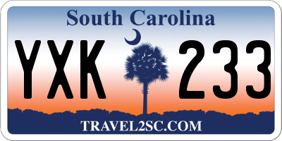 SC license plate YXK233