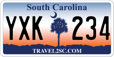 SC license plate YXK234