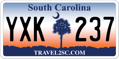 SC license plate YXK237