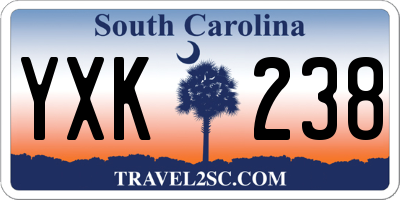 SC license plate YXK238