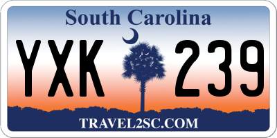 SC license plate YXK239