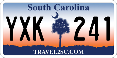 SC license plate YXK241