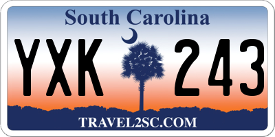 SC license plate YXK243